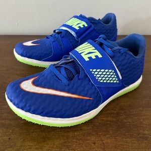 Nike High Jump Elite Spikes Racer Blue /Lime 806561-400 Men Sz 6.5 / Women Sz 8